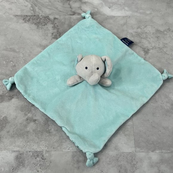 Falls Creek Baby Elephant Lovey Security‎ Stuffed Blue Teal Grey 12 X 12 Plush - Picture 1 of 5
